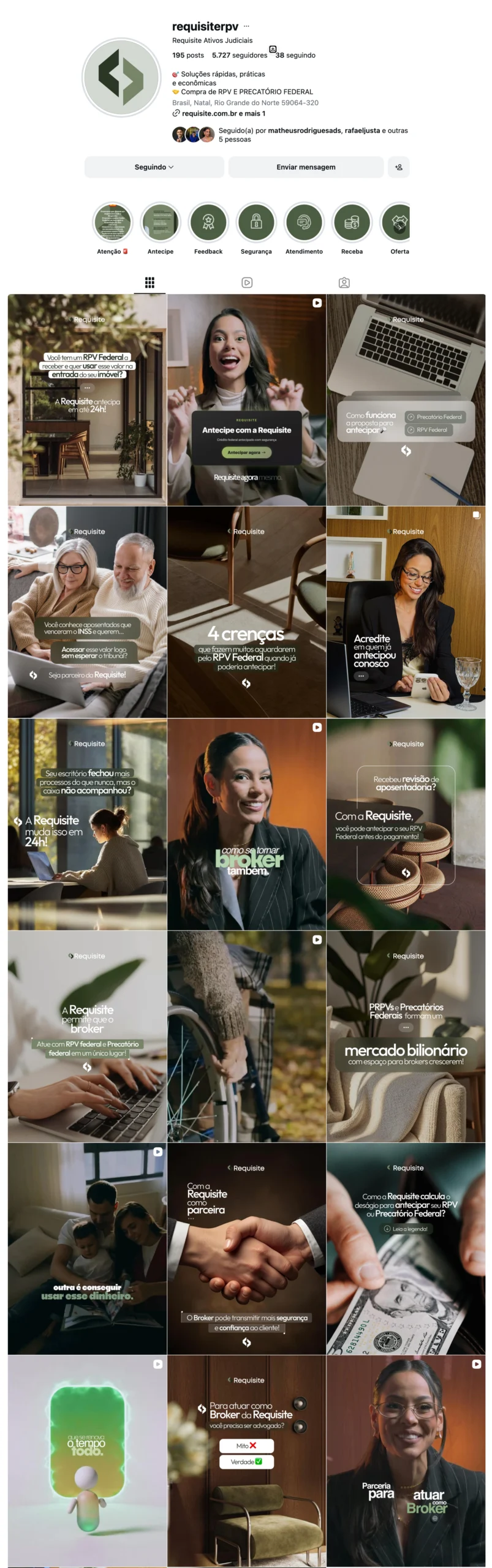 Feed da Requisite, cliente da MR Marketing